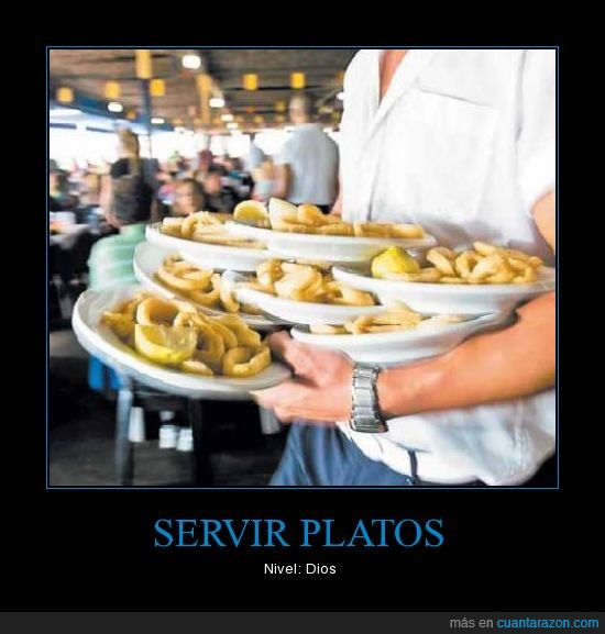 restaurante,plato,camarero,calamar